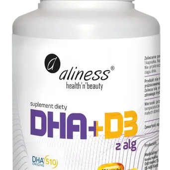 Omega DHA z alg + D3 2000IU Aliness 60 kaps.