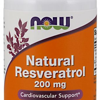 Natural Resveratrol  z  Red Wine Extract, 200mg - 60 vcaps NOW Foods