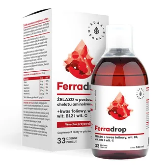 FerraDrop w płynie 500ml - żelazo + kwas foliowy-Aura Herbals