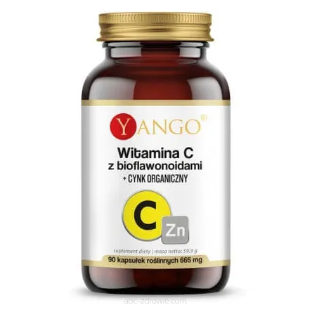 Witamina C z bioflawonoidami + Cynk Organiczny Yango  90 kapsułek