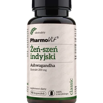 Żeń-szeń indyjski Ashwagandha 20:1 200 mg 90 kaps Pharmovit