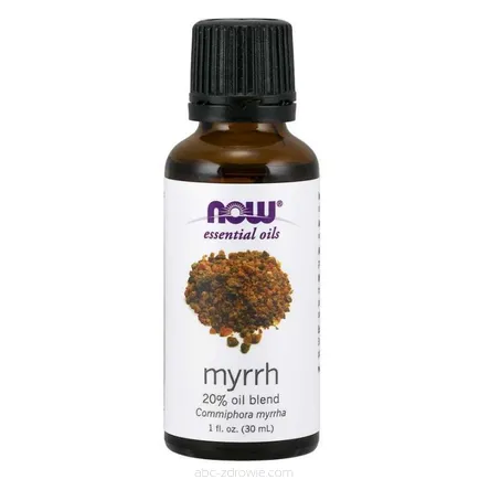 Buteleczka zawiera Olejek Eteryczny Mirrowy - Myrrh Oil Blend 30 ml NOW Foods