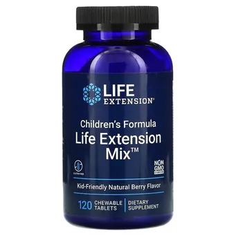 Dla Dzieci Life Extension Mix, Naturalna Jagoda - Life Extension, 120 żujących tabletek 