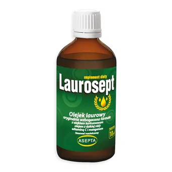 Laurosept wzbogacona formuła 10ml - Olejek laurowy + olejek z kurkumy i dzikiej róży + wit. C, mangan