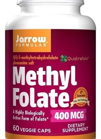 Kwas foliowy Methyl Folate, 400mcg Jarrow Formulas  60 kaps.