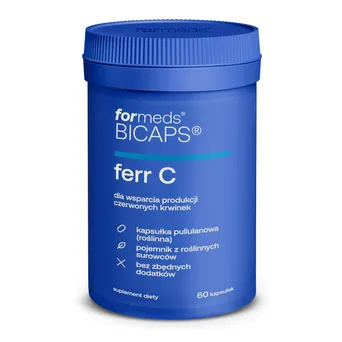 Żelazo w tabletkach FERR C Bicaps Formeds 60 kaps.