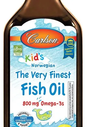 Dziecięcy Najwyższej Jakości Olej Rybi 800mg (Naturalny Cytrynowy) Carlson Labs - 200 ml 