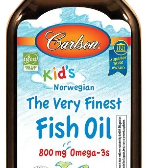 Dziecięcy Najwyższej Jakości Olej Rybi 800mg (Naturalny Cytrynowy) Carlson Labs - 200 ml 