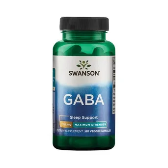 GABA Forte - Kwas Gamma Aminomasłowy 750 mg  Swanson 60 kaps.