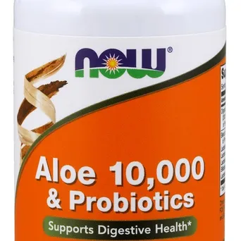 Aloe 10,000 i Probiotics - 60 kaps. Now Foods