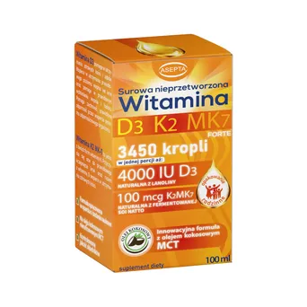 Witamina D3 + K2 MK7 forte - 100 ml Asepta