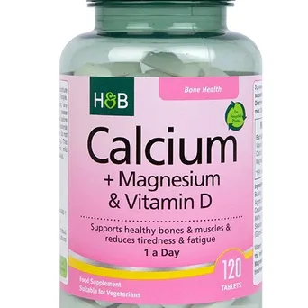 Calcium + Magnesium i Witamina D - 120 vegetarian tabs Holland i Barrett