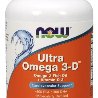 Ultra Omega 3-D  z  Witamina D-3 - 90 kaps.  NOW Foods