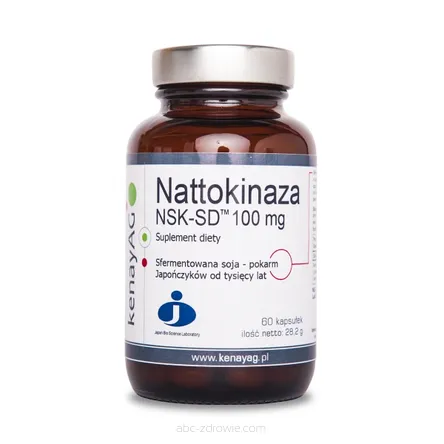 Buteleczka zawiera Nattokinaza NSK-SD 100 mg 60 kaps Kenay
