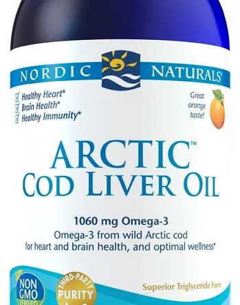 Arctic Cod Liver Oil, Nordic Naturals 1060mg smak pomarańczowy  - 473 ml.