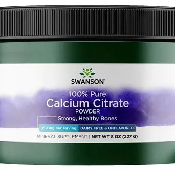 Calcium Citrate proszek, 100% czysty and Dairy-Free - 227g SWANSON