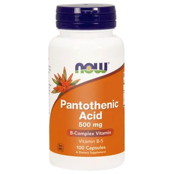 Pantothenic Acid 500mg, 100caps. - kwas pantotenowy, witamina B5 Now Foods
