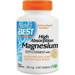 Magnez w tabletkach o wysokiej absorpcji Doctor's Best 100mg - 240 tab.