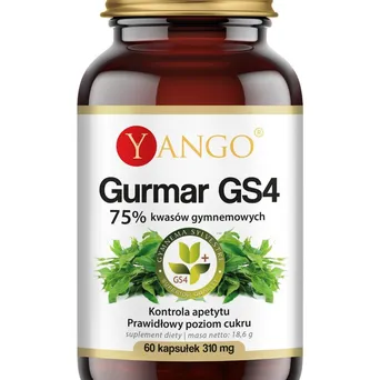 Gurmar GS4 - 75% kwasów gymnemowych  Yango 60 kaps.