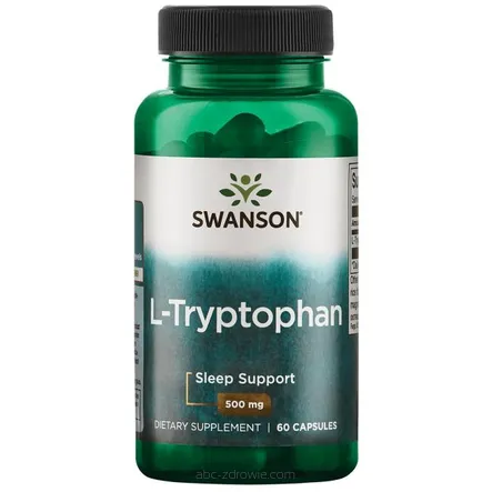 Opakowanie zawiera L-Tryptofan 500 mg  Swanson 60 kaps.