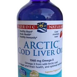 Arctic Cod Liver Oil Truskawka 1060mg Tran z dzikiego dorsza 237 ml, Nordic Naturals