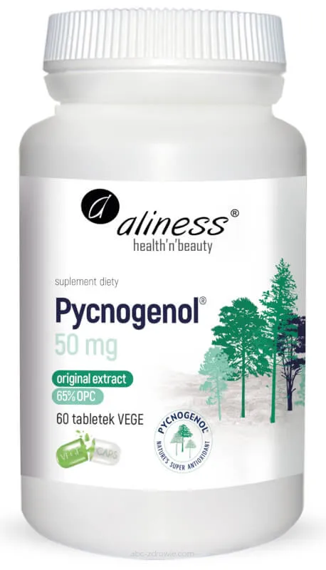 Pycnogenol ekstrakt z kory sosny nadmorskiej 65%  Aliness 60 kaps.