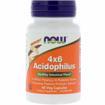 Acidophilus 4X6 -probiotyki Now Foods  60 kaps.
