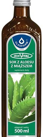 Aloes sok z miąższem-100%- OLEOFARM-0,5l