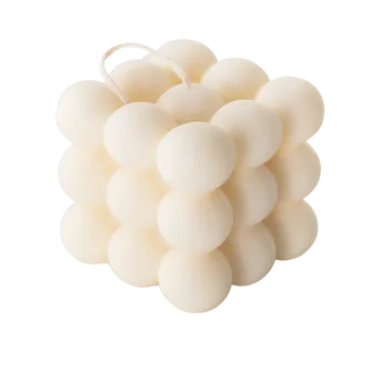 100% Naturalna świeca bubble Mohani z wosku rzepakowego - biała, duża