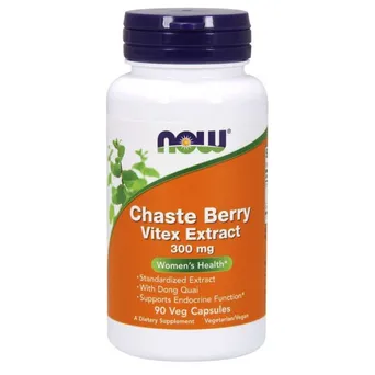 Chaste Berry Vitex Extract - Niepokalanek pospolity 300 mg 90 kaps. NOW Foods