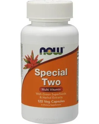 Opakowanie zawiera Special Two zestaw witamin i minerałów NOW Foods-120 kaps.