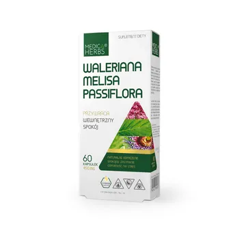 Waleriana, Melisa, Passiflora MEDICA HERBS 60 kaps.