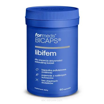 Opakowanie zawiera LibiFem-poprawa libido u kobiet  Bicaps Formeds 60 kapsułek