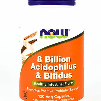 8 Billion Acidophilus i Bifidus - 120 vkaps. NOW Foods