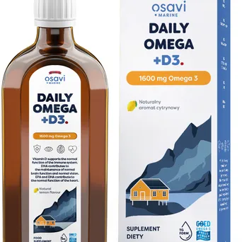 Daily Omega + D3 (Marine), 1600mg Omega 3 (Cytryna) - 250 ml.