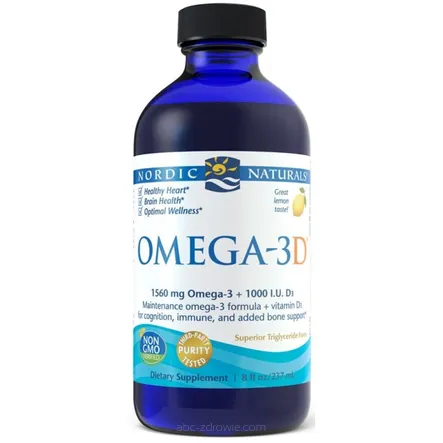 Omega-3D Nordic Naturals ,1560mg Cytrynowy - 237 ml. 