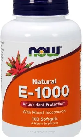 Witamina E-1000 - Natural (Mixed Tocopherols) - 100 kaps. Now Foods