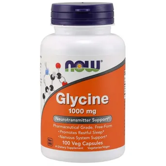 Glicyna- Glycine 1000mg, 100 kaps. NOW FOODS
