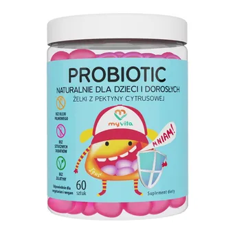 Żelki Probiotic z pektyny cytrusowej 60 sztuk (dzieci i dorośli) MyVita