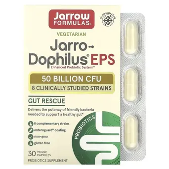 Probiotyki Dofilus, Jarro-Dophilus EPS, Jarrow Formulas, 50 Miliardów, 30 Kapsułek