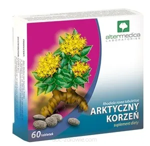 Opakowanie Różeńca Górskiego (Arktyczny Korzeń) Alter Medica, zawierające 60 tabletek, na abc-zdrowie.com. Naturalne wsparcie adaptogenne dla lepszego samopoczucia.