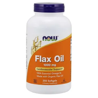 Olej lniany  - Flax Oil 1000 mg 250 kaps. NOW Foods
