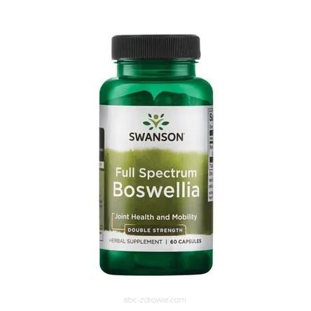 Opakowanie zawiera Full Spectrum Boswellia - Kadzidłowiec 800 mg 60 kaps. Swanson