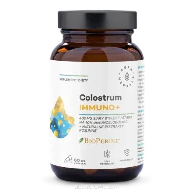 Opakowanie zawiera Colostrum Immuno+ 60 kaps.-Aura Herbals