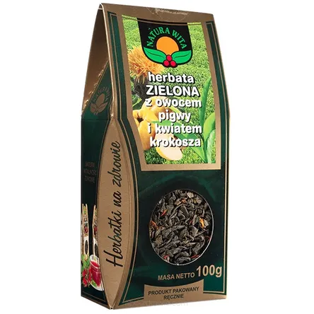 NATURA-WITA Herbata zielona z owocem pigwy i kwiatem krokosza 100g