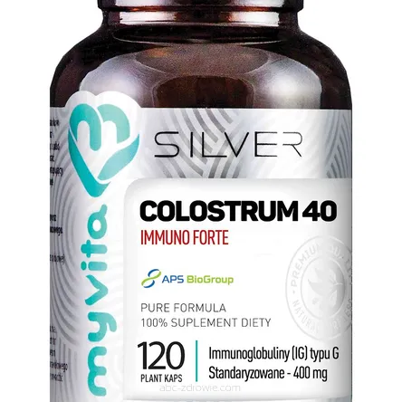 Colostrum 40 Immuno Forte standaryzowane 400mg, 120kaps. MyVita