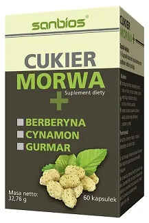 Cukier Morwa + Berberyna, Cynamon, Gurmar 60 kaps.Sanbios