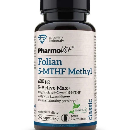 Folian 5-MTHF Methyl 600 ug B-Active Max+ 60 kaps Pharmovit