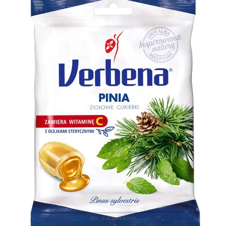 Opakowanie zawiera Cukierki ziołowe Pinia 60g VERBENA