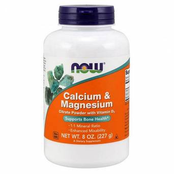 NOW Foods Calcium i Magnesium - Wapń + Magnez+ witamina d 227 g